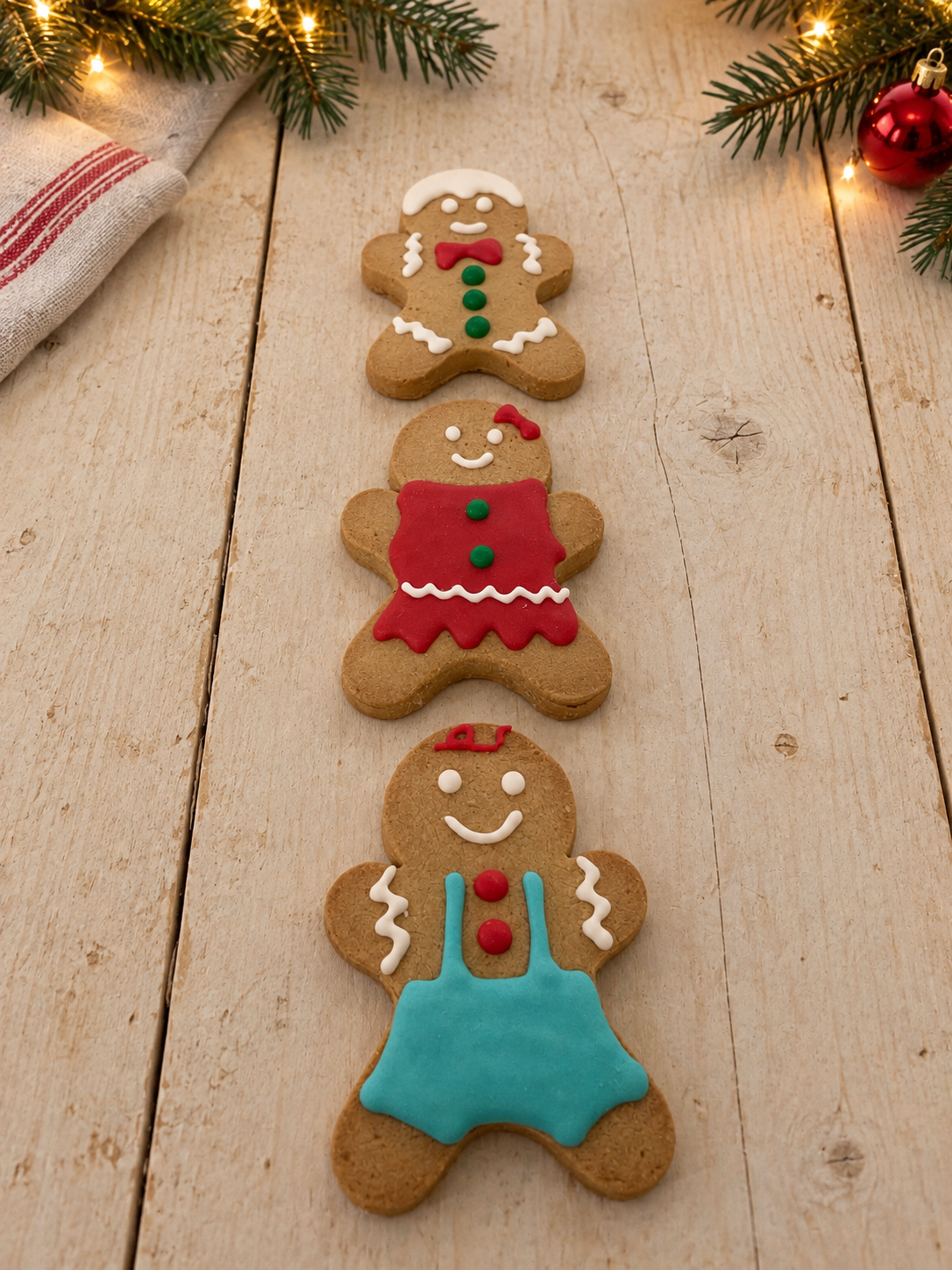 Christmas Iced Gingerbread Family Dog Biscuits