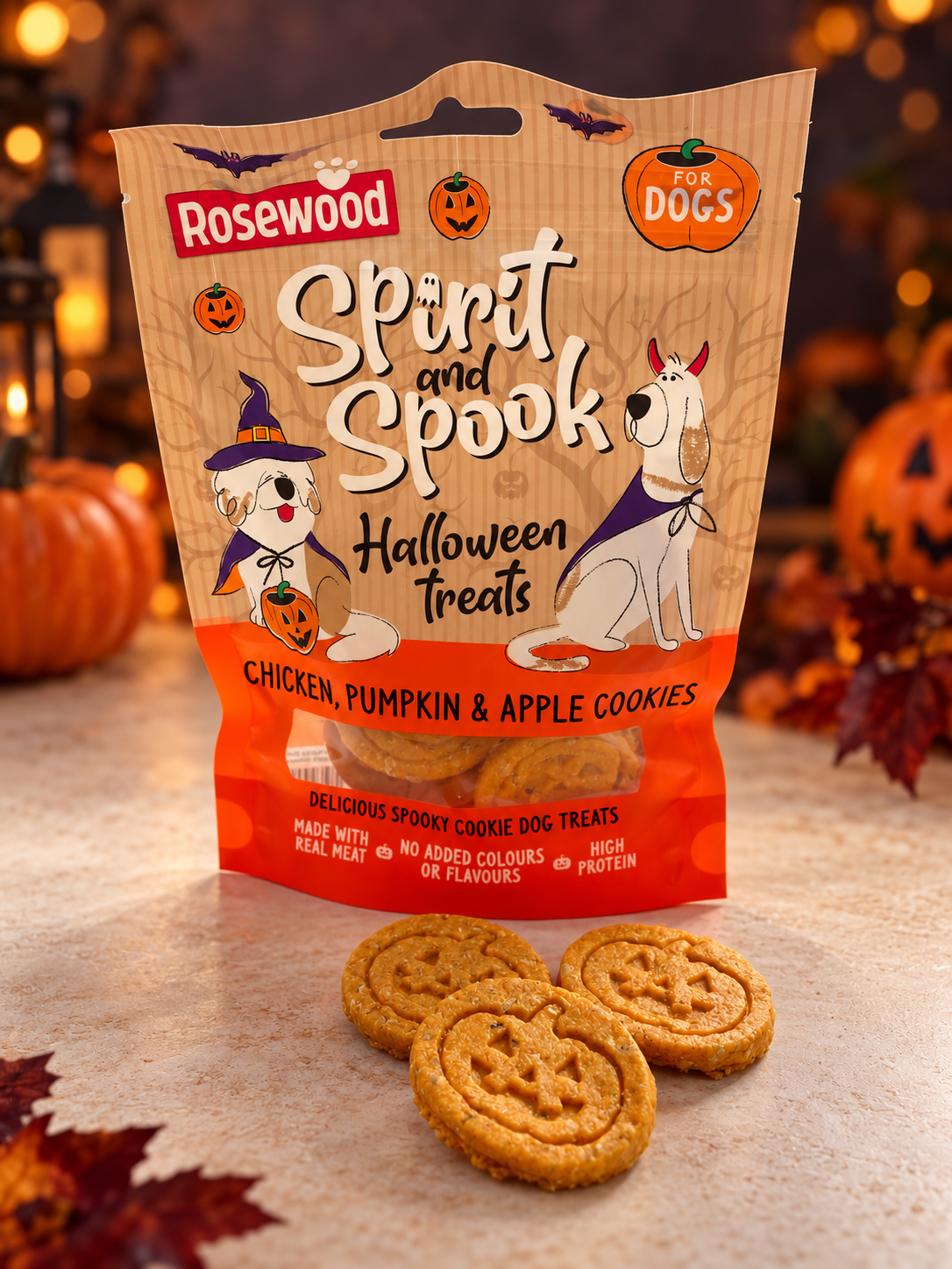 Spirit & Spook Chicken, Pumpkin & Apple Halloween Cookies