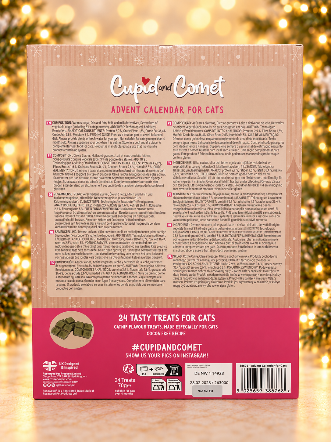 Cupid & Comet Cat Advent Calendar – 24 Catnip Flavour Treats