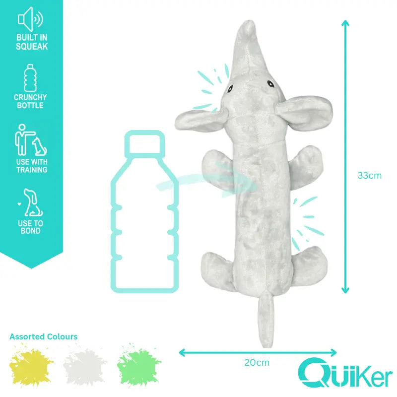 Bottle Crunch Animals Plush Dog Toy – Squeaky, Crinkly & Colourful