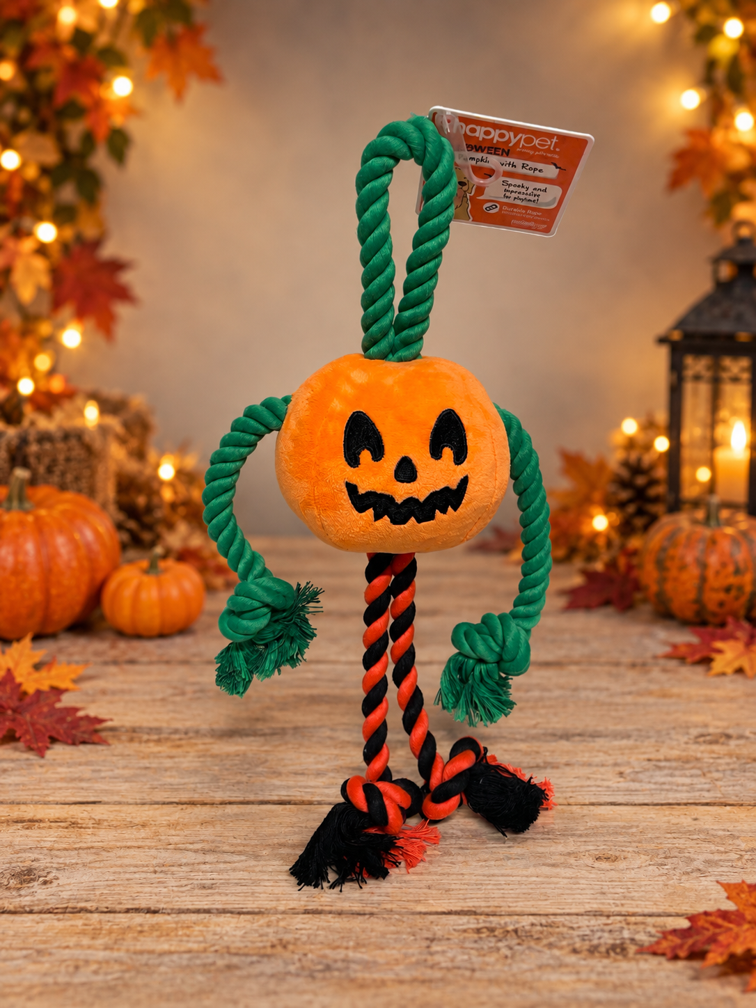 Happy Pet Pumpkin Rope Halloween Dog Toy