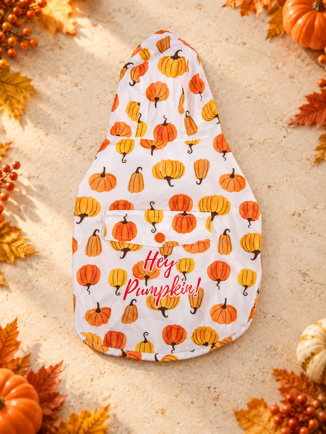 Spirit & Spook Pumpkin Print Packaway Raincoat