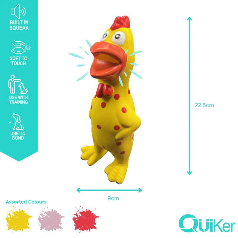 Latex Honking Chicken Dog Toy – Fun Character with Squeaker (22.4cm)
