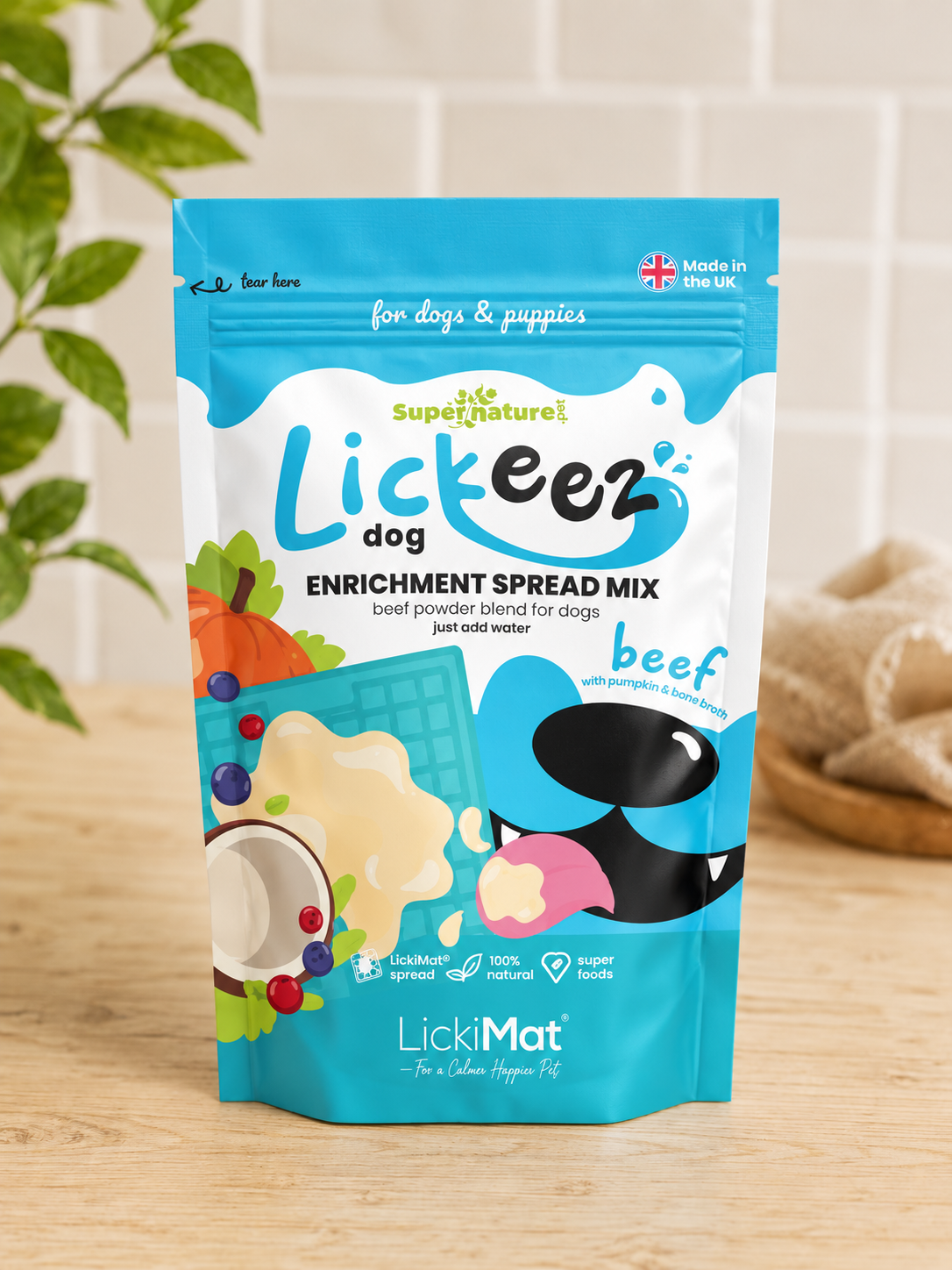 Supernature x LickiMat Lickeez Dog Enrichment Spread Mix – Chicken or Beef 100g