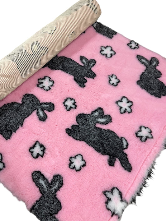 Pink Rabbit Design Premium Non Slip Vet Bedding