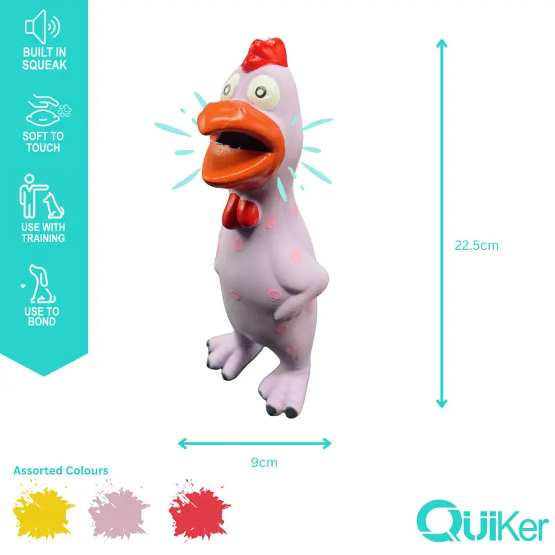 Latex Honking Chicken Dog Toy – Fun Character with Squeaker (22.4cm)