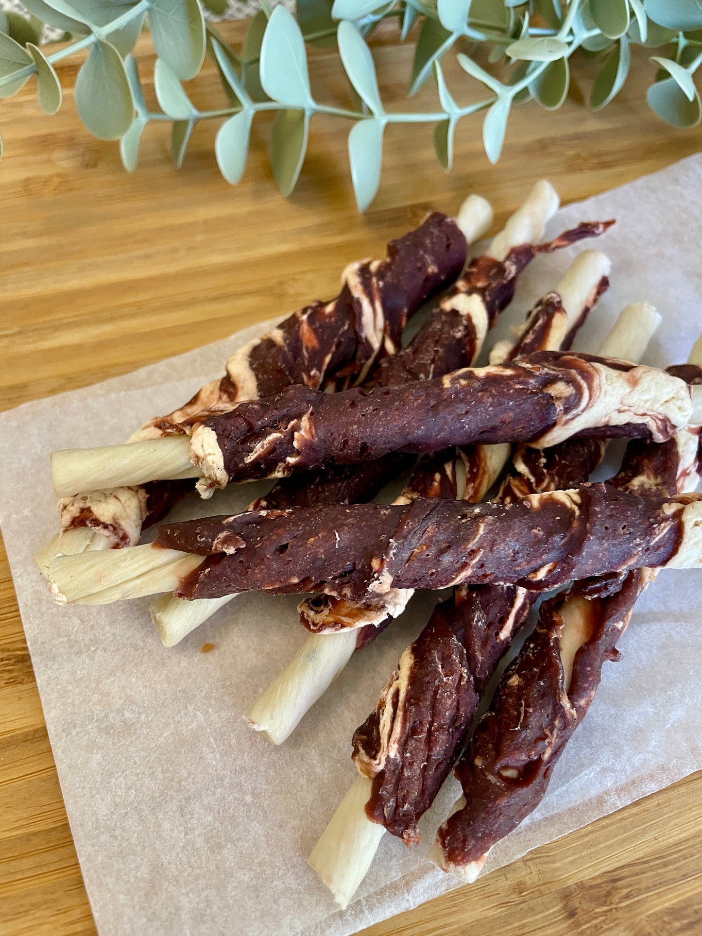 Rabbit & Cod Wrapped Rawhide Sticks (Pack of 10)