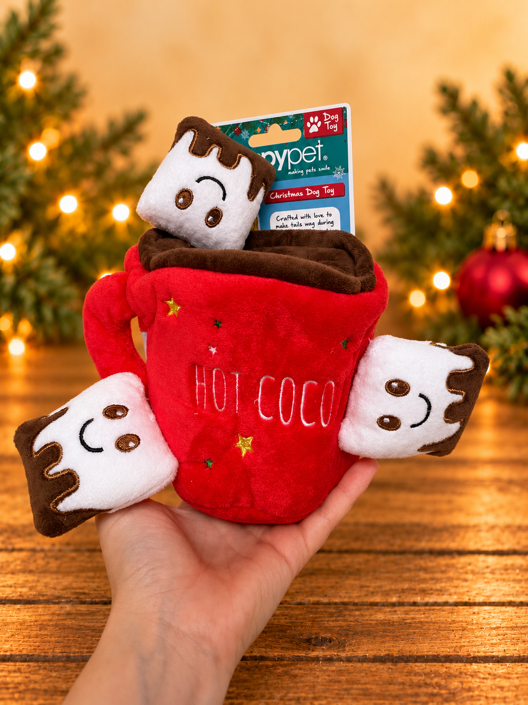 Hot Cocoa Burrow & Hide Plush Enrichment Christmas Toy