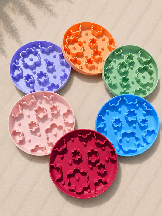 Wildflower Meadow Suction Enrichment Feeder for Dogs | Slow Feeder & Lick Mat | 6 Colours