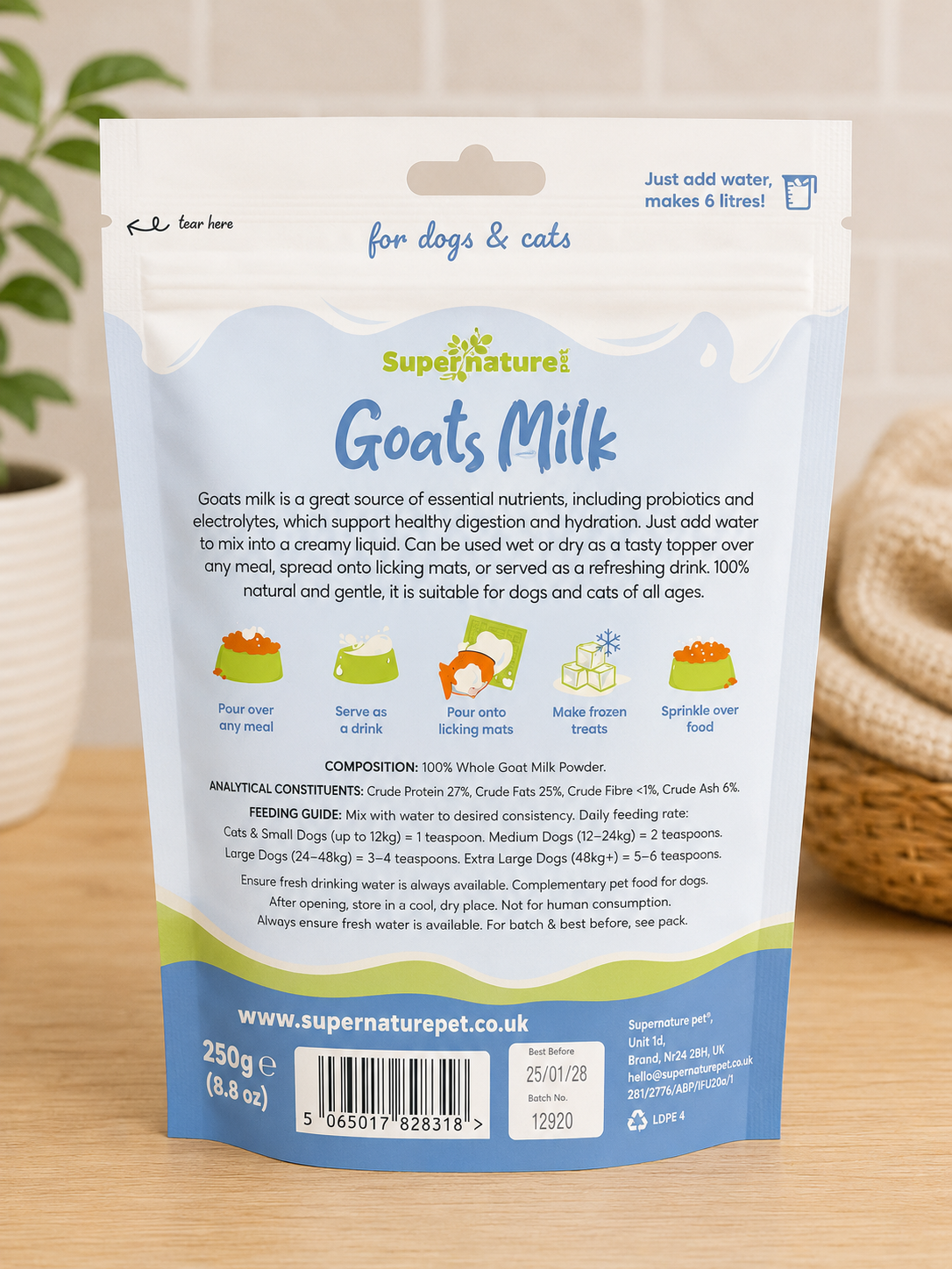 Supernature Goats Milk Powder for Dogs & Cats – 250g