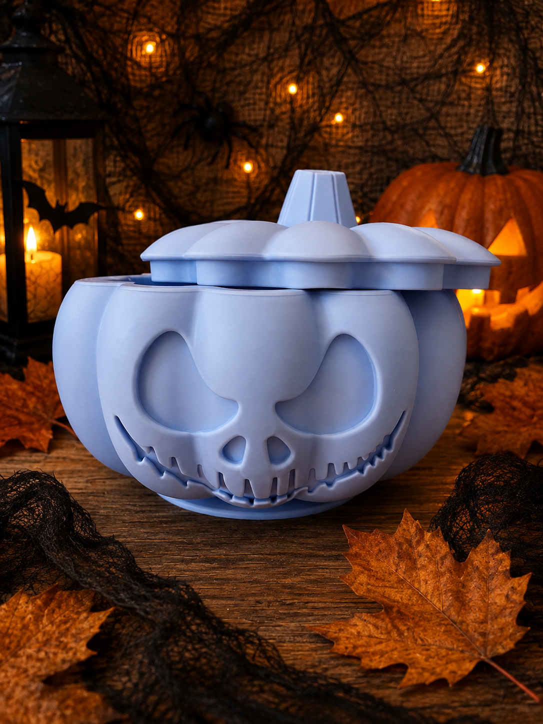 Halloween Pumpkin Enrichment Feeder with Suction Base – 5 Colours