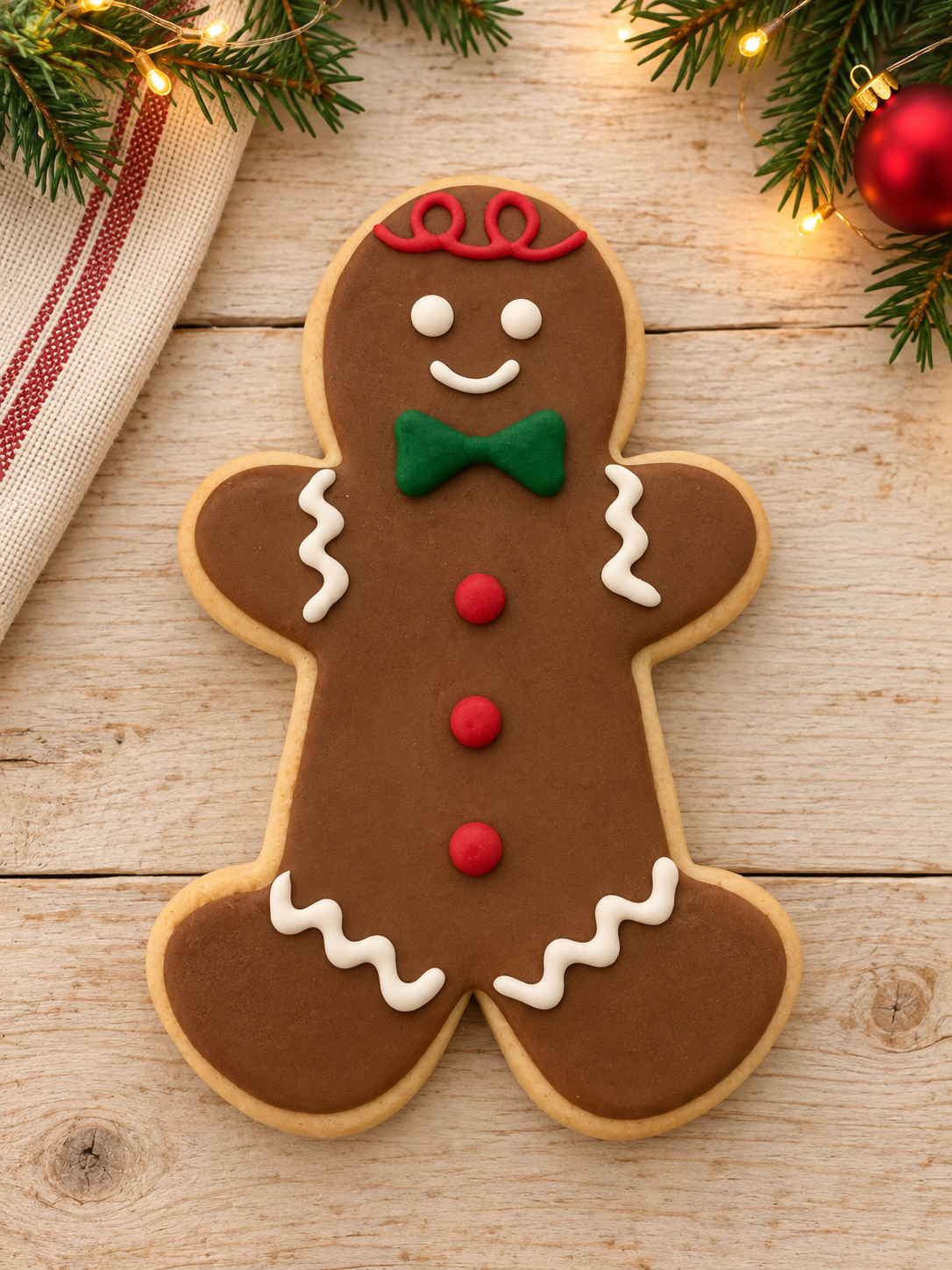 Large Christmas Gingerbread Character Iced Dog Biscuit