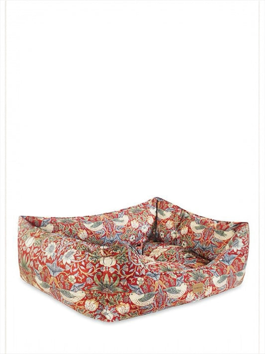 Morris & Co Strawberry Thief Square Pet Box Bed (3 Sizes)
