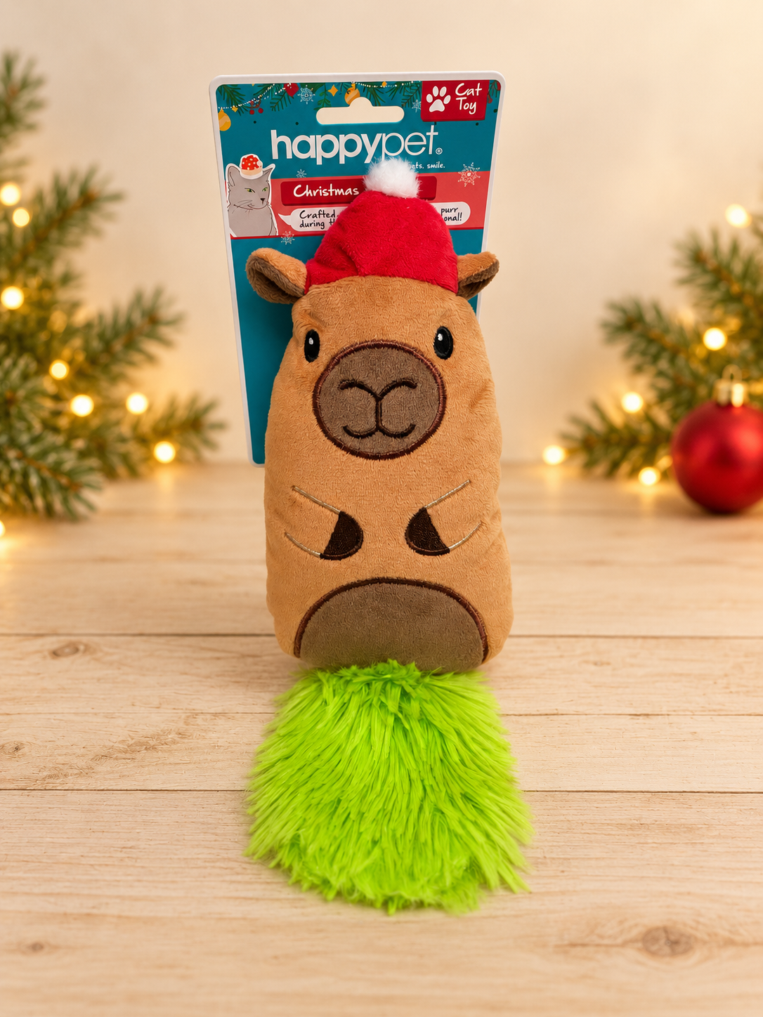 Corby Capybara Christmas Cat Kicker Toy