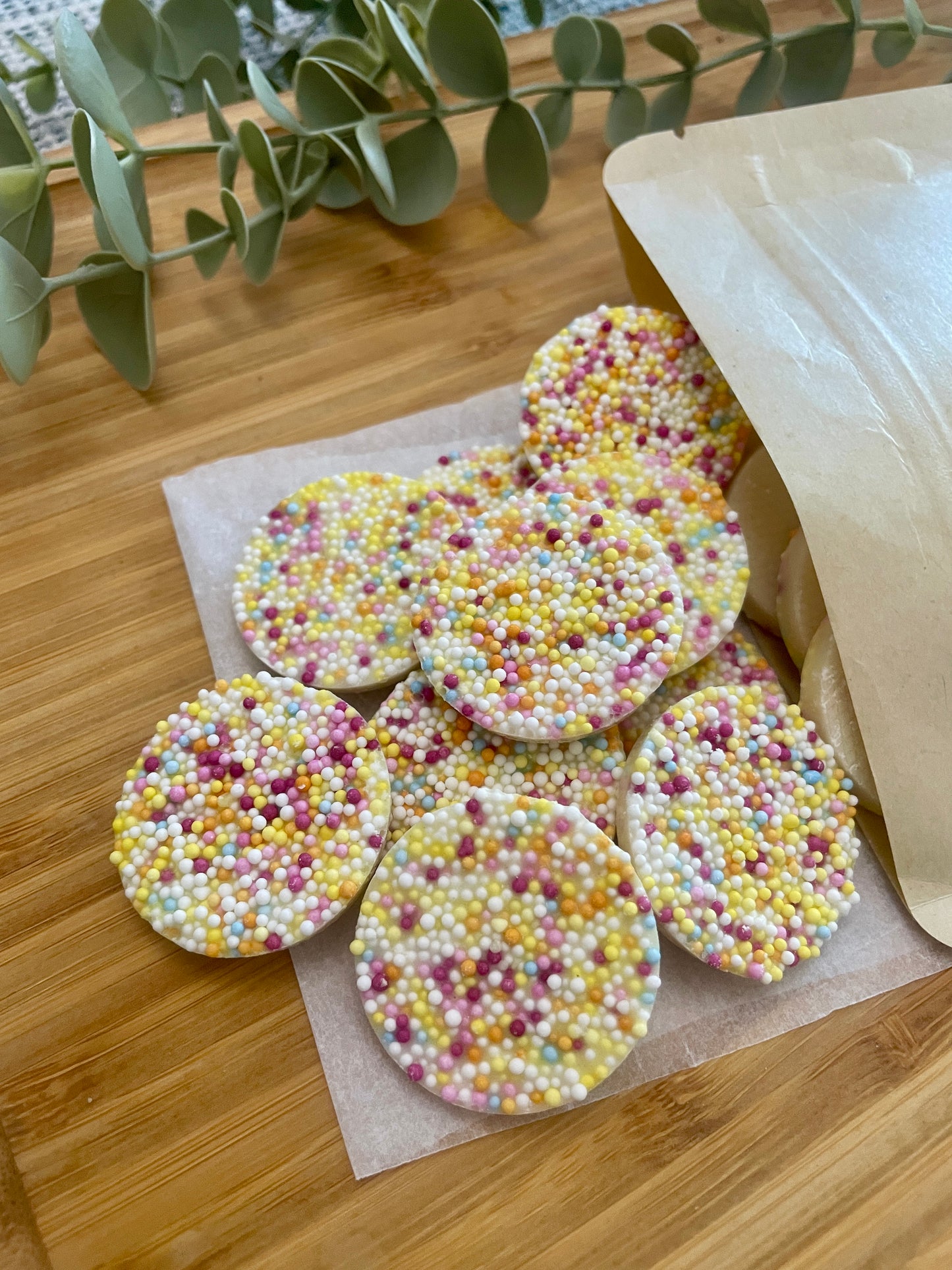 Doggy Chocolate Sprinkle Coins – Fun, Colourful Dog Treats in Strawberry, Milky & Carob