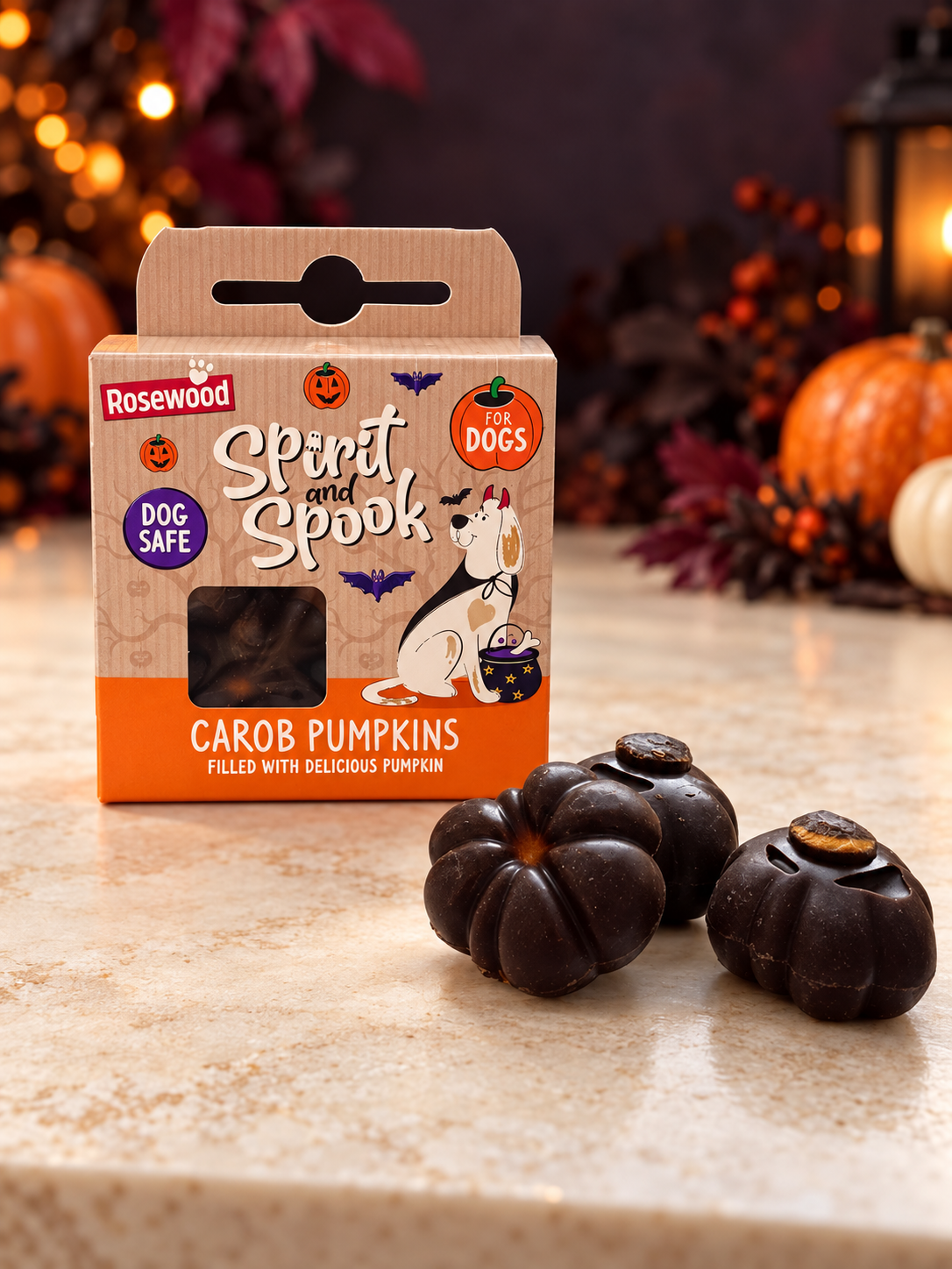 Spirit & Spook Halloween Carob Pumpkins with Pumpkin Filling – 4 Pack