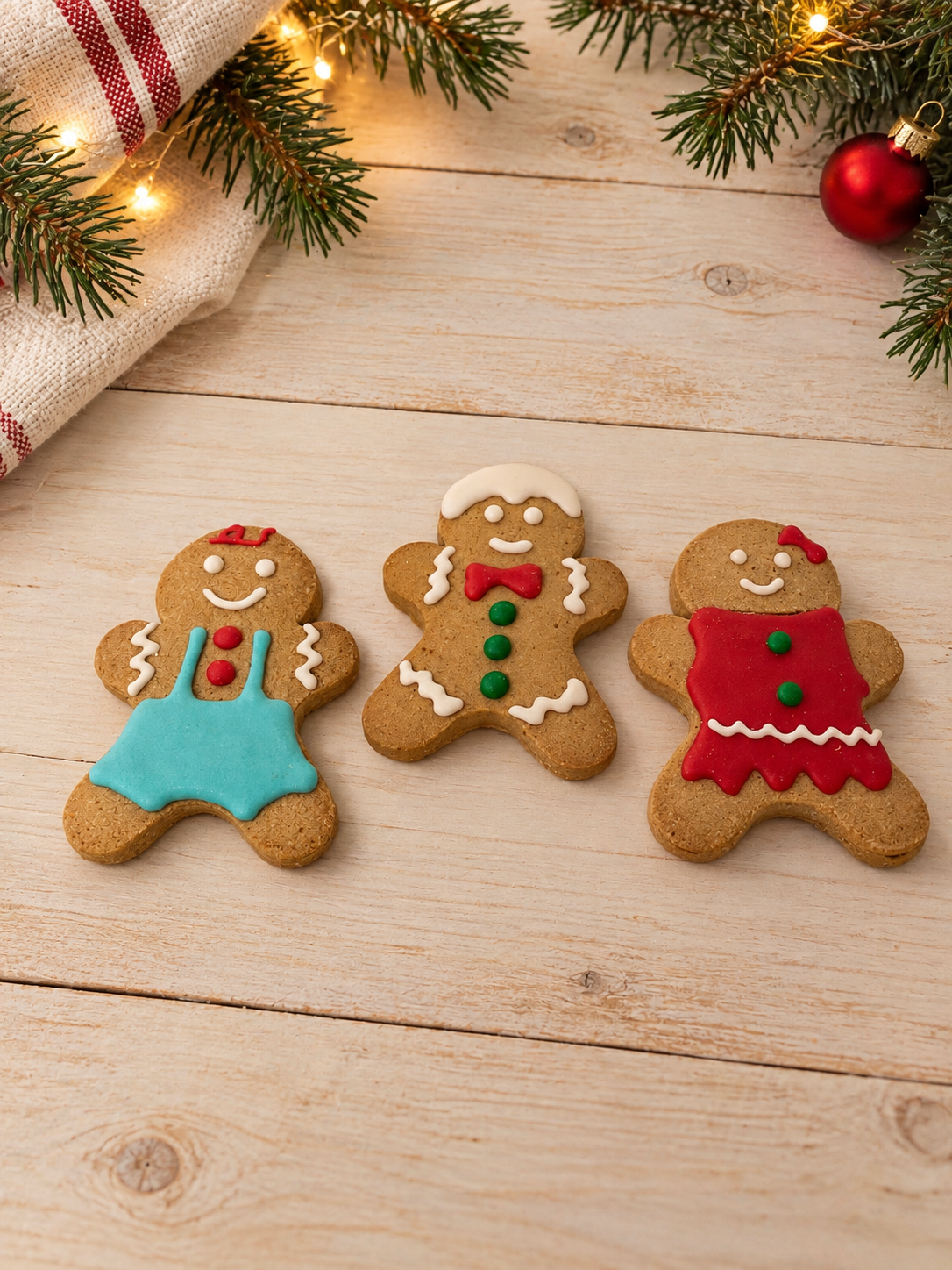 Christmas Iced Gingerbread Family Dog Biscuits