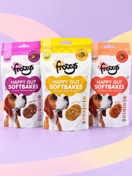 Frozzys Happy Gut Softbakes Dog Treats – 80g | Three Flavours