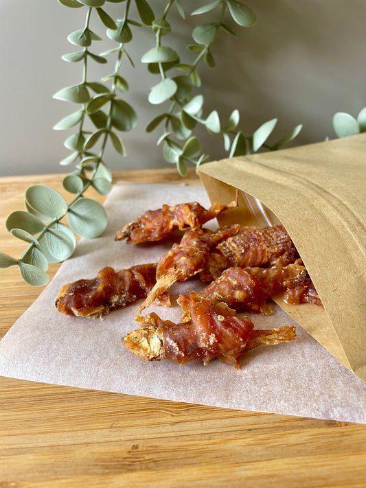 Sprats Wrapped In Chicken