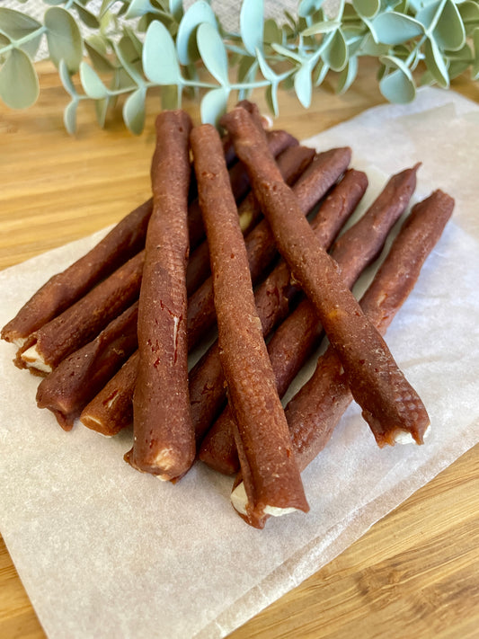 Beef Wrapped Rawhide Sticks (Pack of 10)