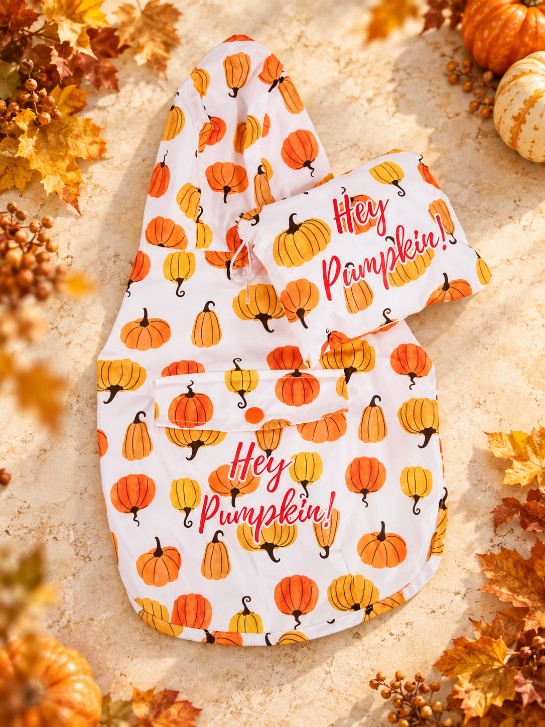 Spirit & Spook Pumpkin Print Packaway Raincoat
