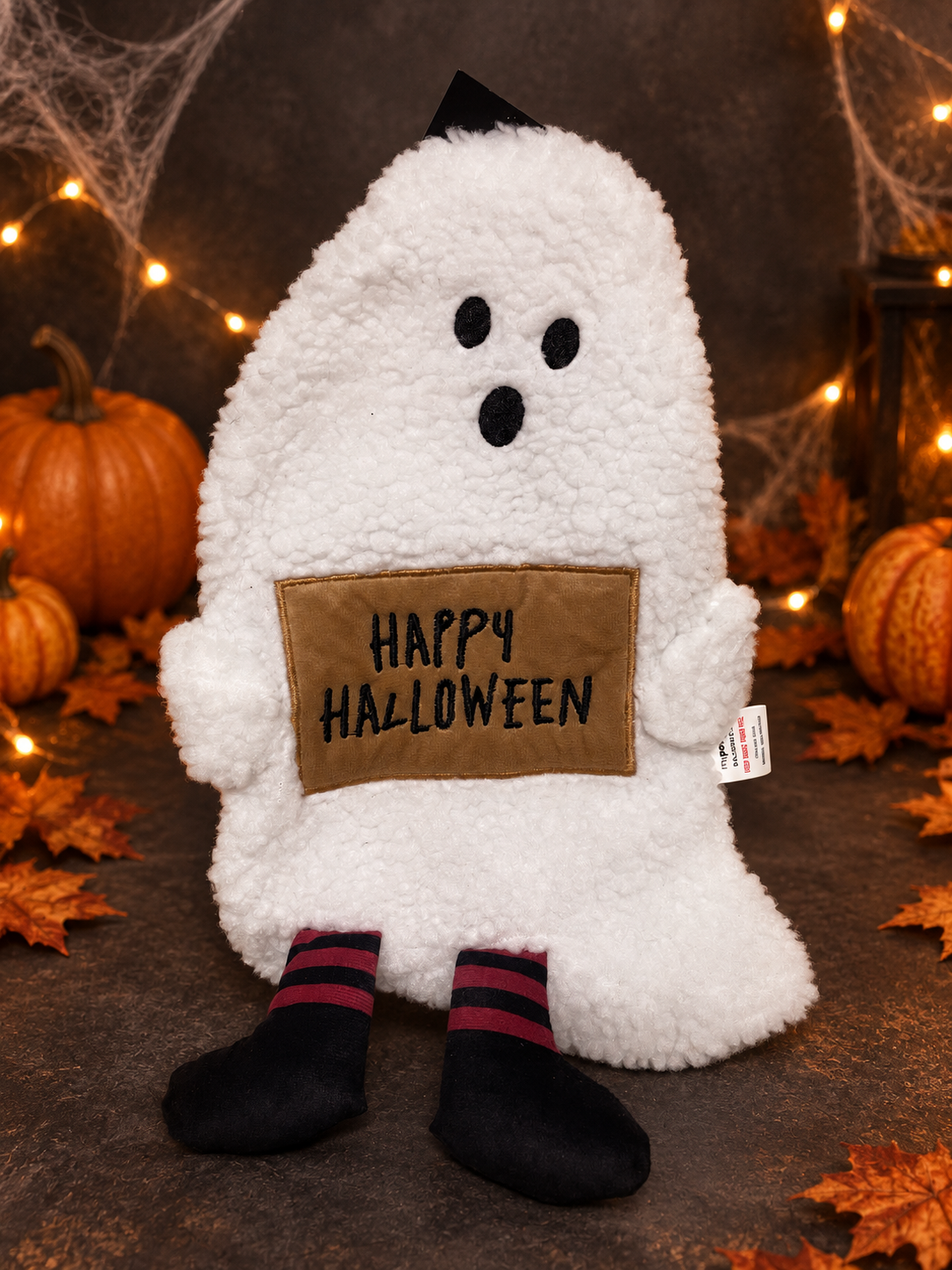 Happy Halloween Ghost Crinkle & Squeaky Dog Toy