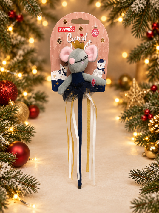 Cupid & Comet Marie Mouse Christmas Cat Teaser Wand