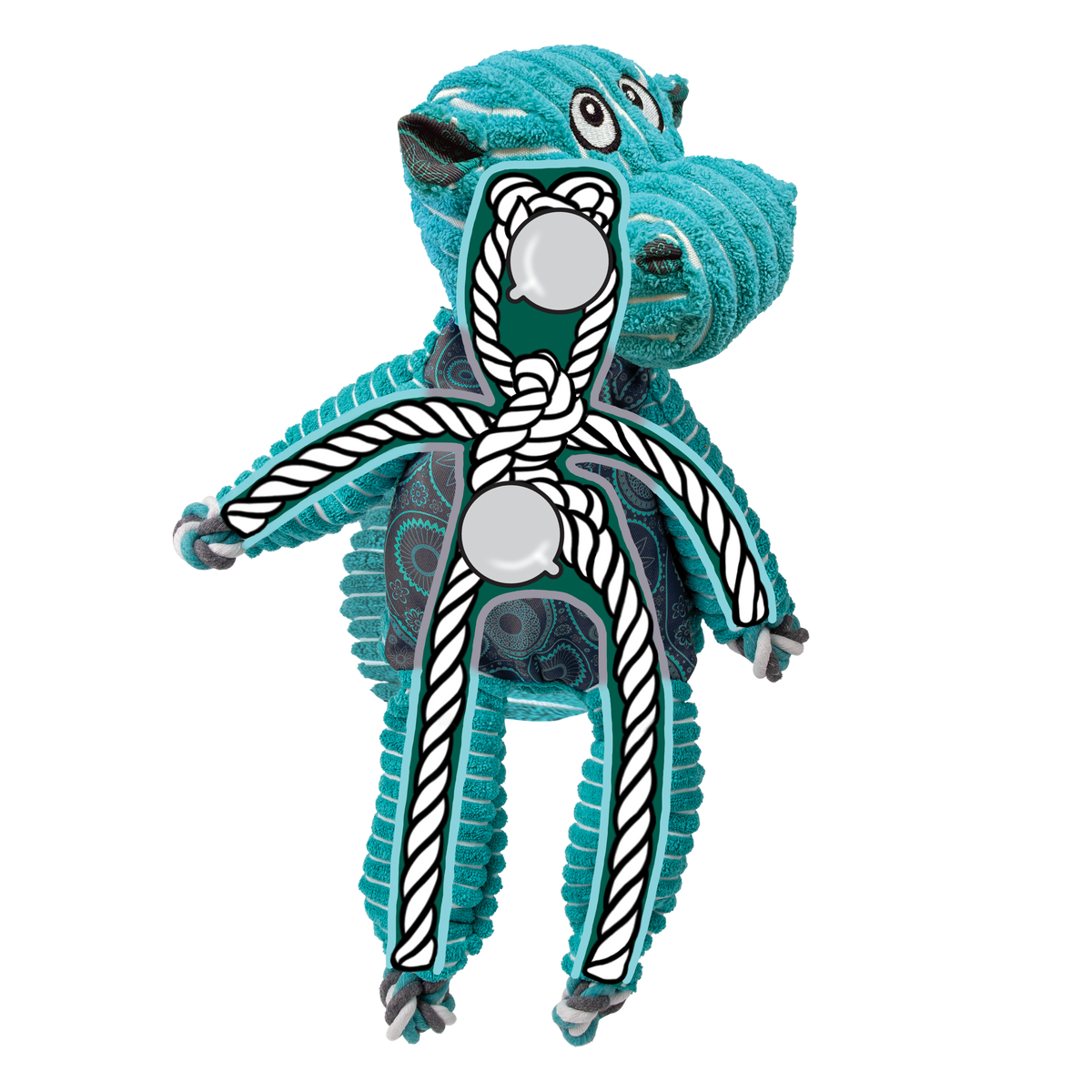 KONG Floppy Knots Hippo Jumbo XL