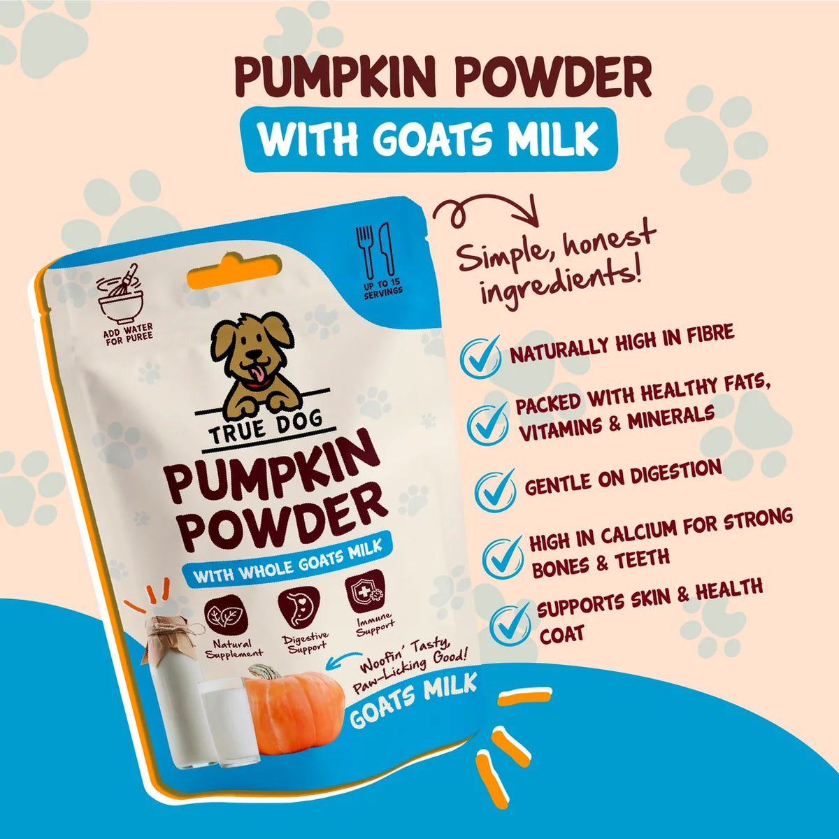 True Dog Pumpkin Powder with Goat's Milk 100g