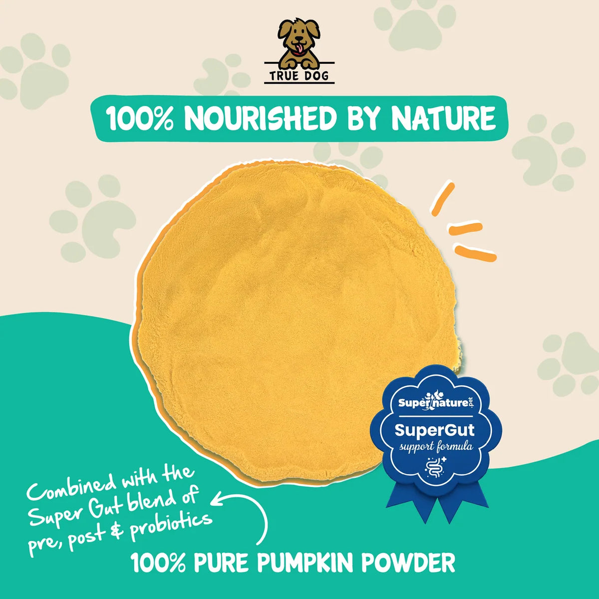 True Dog Pumpkin Powder with Pre, Post & Probiotics 100g