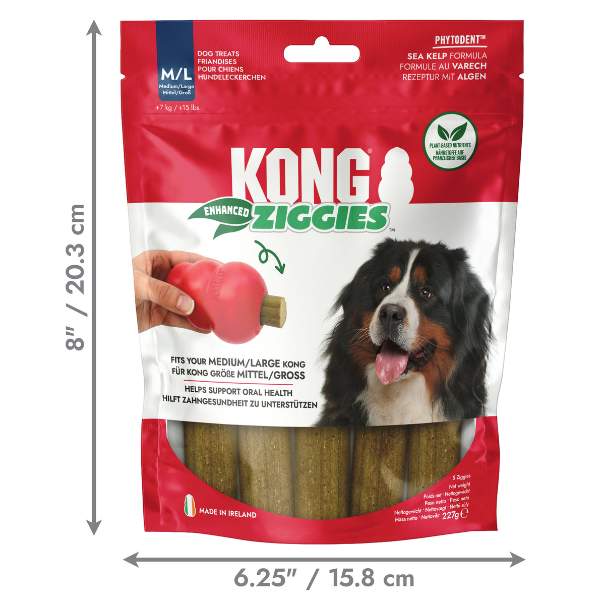 KONG Ziggies Enhanced Medium/Large – Dental Chews for KONG Classic Toys