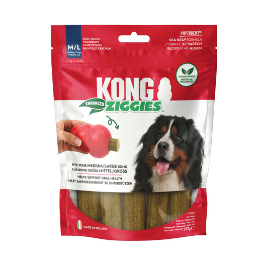 KONG Ziggies Enhanced Medium/Large – Dental Chews for KONG Classic Toys