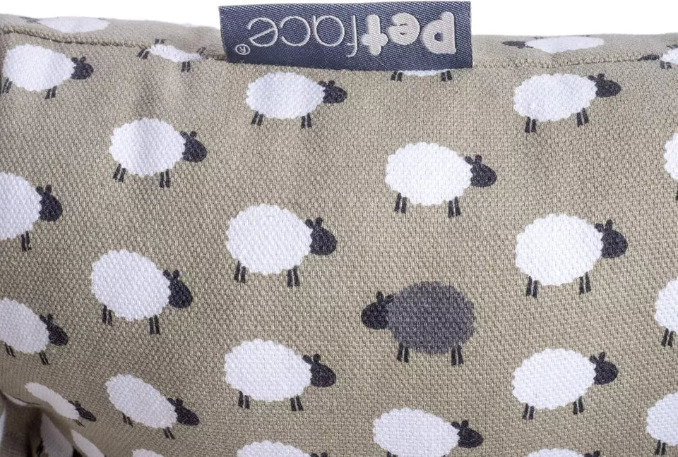 Petface Green Sheep Oval Soft Dog Bed