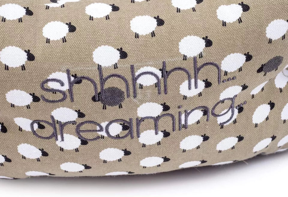 Petface Green Sheep Oval Soft Dog Bed